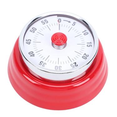 Imagem de TARSHYRY Temporizador de Relógio Mecânico, Temporizador de Sauna de Aço Inoxidável de 60 Minutos Com Controle Contínuo, para Ambientes de Alta Temperatura e Umidade (Cor vermelha visível magnética)