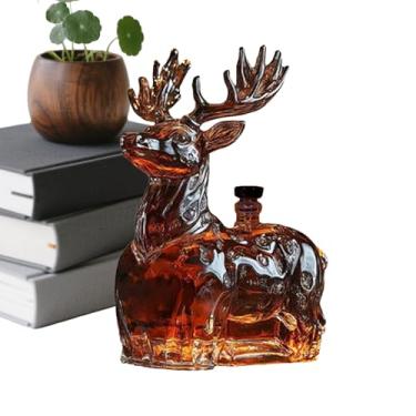 Imagem de Decantador de uísque – 120 ml de vidro engraçado para cervos – Decantador de vidro, suporte de uísque, para homens, pai, namorado, Natal, festa de aniversário, vodka, conhaque, tequila, bar