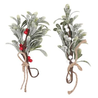 Imagem de Cffuvros Guirlanda de Visco Artificial com Frutas, Decoração Suspensa de Visco Falso para de Porta de Natal, Decoração de Festa de Feriado Interna e Externa