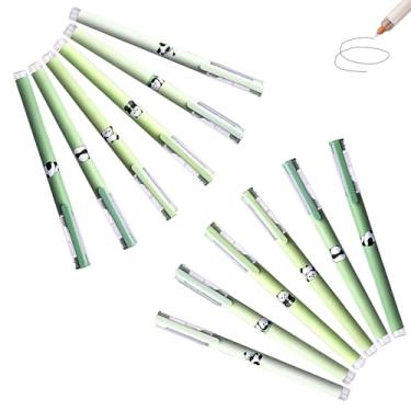 Imagem de GZBABY Canetas rollerball 10 peças, caneta esferográfica de ponta fina, tinta preta de 0,5 mm, secagem rápida (Panda)