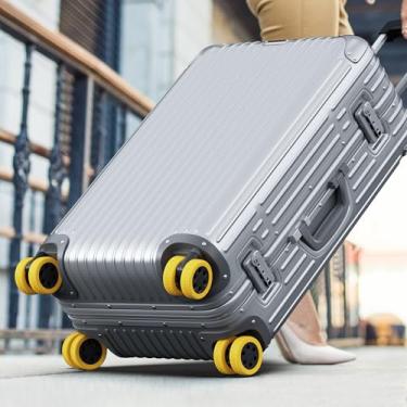 Imagem de Pacote com 8 capas de silicone para rodas de bagagem, capas protetoras para a maioria das 8 malas de rodas giratórias ou rodízios de cadeira de escritório, duráveis, silenciosas e com absorção de