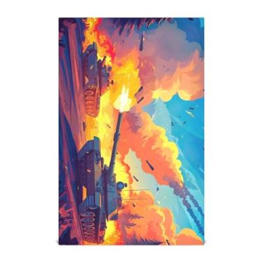 Imagem de Joisal Conjunto de panos de prato de batalha de tanque de guerra 71 x 45 cm, toalhas de chá altamente absorventes para cozinha