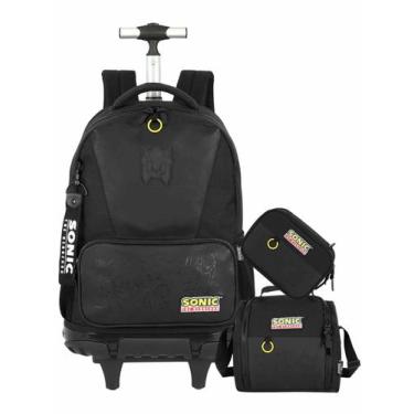Imagem de Kit Sonic Game Mochila Rodas Costas + Lancheira + Estojo Box - Luxcel,