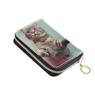 Imagem de Carteira feminina de couro com bloqueio de RFID, fofo, impermeável, com zíper e bolsa para moedas