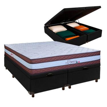 Imagem de Cama Box Bau + Colchão Queen Molas Ensacadas Legaccy Paropas