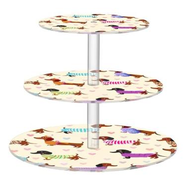 Imagem de Suporte de cupcake de 3 camadas, chá, aniversário, casamento, copo de acrílico, torre de bolo, bandeja de servir para cães, mesa de deserto, decoração de bolo, comida