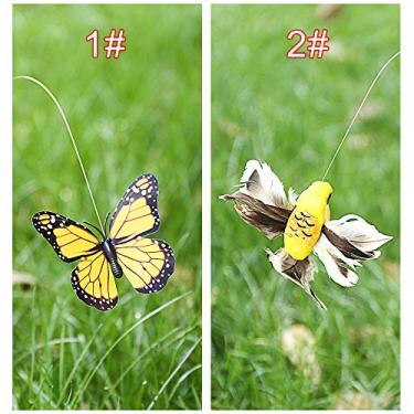 Imagem de SIWOTED Dança Movida a Energia Solar Borboletas Voadoras Cantarolando Pássaro Decoração de Jardim (Pássaro)
