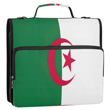 Imagem de Fichário com zíper com bandeira da Argélia - Organizador escolar com 3 anéis