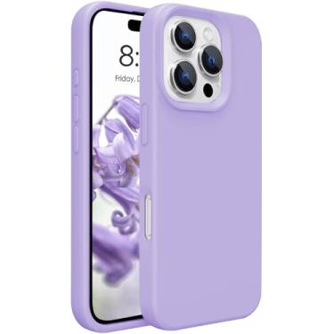 Imagem de Capa de silicone para iPhone 16 Pro Max leve, acabamento fosco suave lavanda