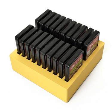 Imagem de Suporte de exibição aberto para jogos Nintendo Switch – Suporte de mesa para 20 cartuchos, organizador minimalista sem tampa para mostrar a coleção, serve para Switch OLED/Lite/Original - Amarelo