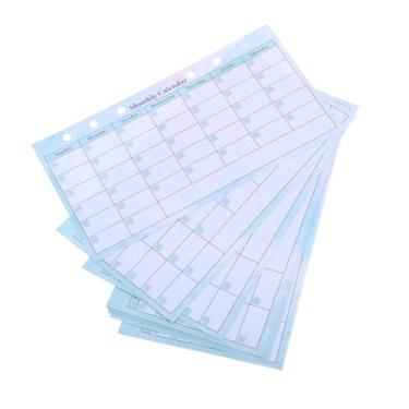 Imagem de NUOBESTY A6 Folhas de refil de agenda mensal para fichário de 6 anéis, inserções de calendário de folhas soltas sem data, inserções de orçamento e planejamento de refeições, 14 folhas para organizar o