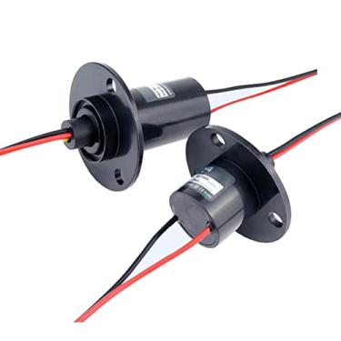 Imagem de QL-LINRUN Anel Deslizante Elétrico Anel Deslizante Anel Deslizante Conector Elétrico Anel Deslizante Conector Do Motor Anel Deslizante Conector Giratório 2 Fios 10A Diâmetro 22 Mm