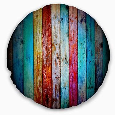 Imagem de Sala de estar, sofá, almofada de alta qualidade + capa de almofada impressa em ambos os lados 40,64 cm da Designart Vintage Wood Pattern