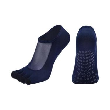 Imagem de Meias De Yoga E Pilates Femininas Antiderrapantes Com Dedos Abertos Em