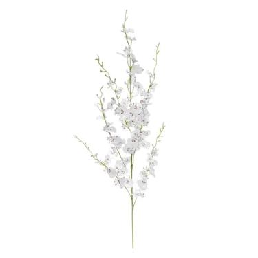 Imagem de Ainoli Orquídeas Artificiais Flor de Seda Falso Dançando Orquídea Haste Longa 7 Ramos para Casa Casamento Festa de Escritório Decoração Festiva Interior Exterior (Branca)