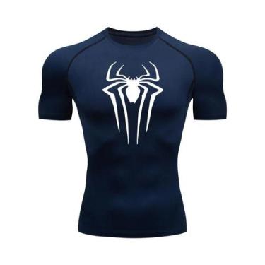 Imagem de Camisa De Compressão Masculina De Secagem Rápida Com Estampa De Aranha