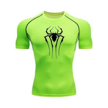 Imagem de Camisa De Compressão Masculina De Secagem Rápida Com Estampa De Aranha