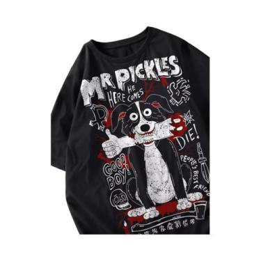 Imagem de Camisetas Femininas Oversize Com Estampa De Cachorro Verão O-Colete Ma