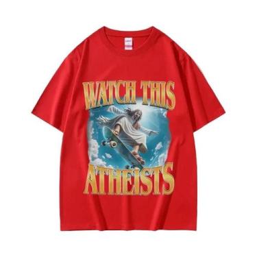 Imagem de Camiseta Unissex Vintage De Verão Com Estampa De Jesus Meme Engraçada 