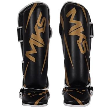 Imagem de Caneleira Muay Thai Kickboxing MMA Champions Preto e Dourado - MKS Combat (P)