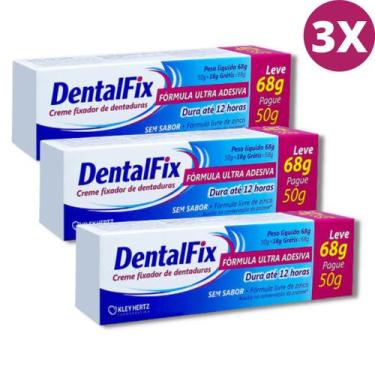 Imagem de Dentalfix Kit C/3 Fixador De Dentaduras 68g Kley Hertz