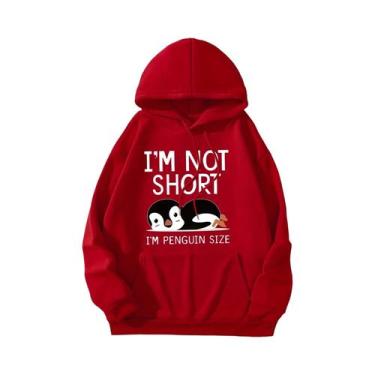 Imagem de Moletom Feminino Engraçado Com Capuz De Pinguim, Quente E Casual, Gola