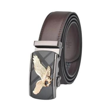 Imagem de Cinto Masculino De Couro Genuíno Estilo Águia Com Fivela Automática Aj