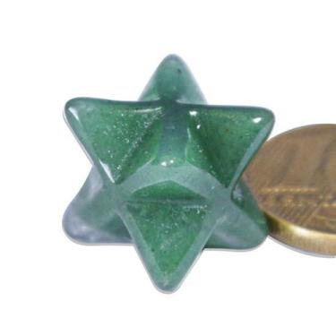 Imagem de 01 Merkabah Quartzo Verde Pedra Natural Sem Furo Estrela - CristaisdeC