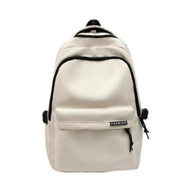 Imagem de Mochila Grande De Cor Sólida Preta Para Estudantes Do Ensino Médio, Bo