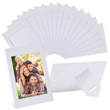 Imagem de Juexica 150 porta-retratos de papel, 10 x 15 cm, com suporte de cavalete de papelão, arte para família, artesanato, decoração de Natal, formatura, casamentos, exibição (branca)