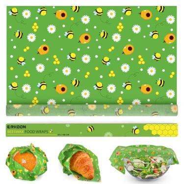 Imagem de Envoltórios de alimentos de cera de abelha, envoltório de pão de favo de mel de 33 x 99 cm, ecológico, reutilizável, sacos de armazenamento de pão, armazenamento de alimentos, embalagem de plástico de