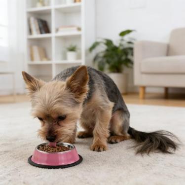 Imagem de Tigela de aço inoxidável para cães, antiderrapante, ração para animais de estimação, tigela de água para gatos e cães pequenos, tigelas portáteis para lanches (rosa)