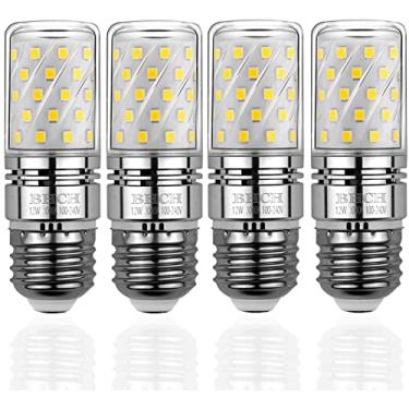 Imagem de BHCH Lâmpadas de milho LED, lâmpadas de parafuso Edison E26, equivalentes a lâmpadas incandescentes de 12W, 100W, branco quente 3000K, não reguláveis, pacote com 4