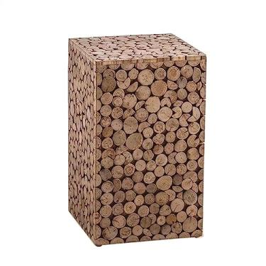 Imagem de Mesa lateral quadrada decorativa para ambientes internos e externos, mesa lateral de madeira resistente, suporte de plantas, para sala de estar, quarto, varanda, entrada, mesa de centro pequena (30 x