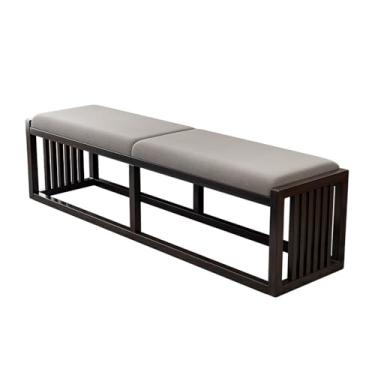 Imagem de KHUTRW3D Banqueta moderna de madeira maciça estilo chinês banco de cabeceira para quarto frente sofá entrada longa (jacarandá preto, médio)