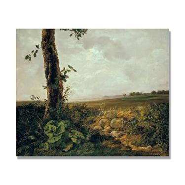 Imagem de J.C. Dahl Reprodução de arte famosa, arte em tela de paisagem romântica nórdica, decoração de parede elegante para sala de estar e escritório. (Visualização próxima). 80 x 96 cm-31,4 x 37,8 pol