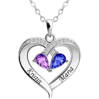 Imagem de Nome personalizado, To My Wife Colar de coração de prata esterlina para mulheres, presentes de aniversário, Natal, Dia dos Namorados, One Size, Poliéster de vidro, Sem Pedra Preciosa