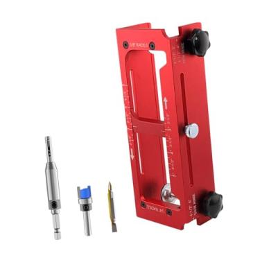 Imagem de Ioensy Gabarito para dobradiças de portas, instalação simples, kit de perfuração para furos em portas para carpintaria, tupia, tipos de canto quadrado.