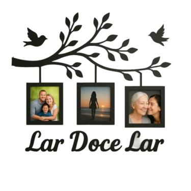 Imagem de Quadro Porta Retrato Parede Decorativo MDF Árvore Molduras Foto Família, Design Elegante que Combina com Estilos Clássicos e Modernos(PRETO 45X35 LAR DOCE LAR)