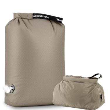 Imagem de Saco de lavanderia de viagem, bolsa de armazenamento a vácuo sem bomba, bolsa de viagem para roupas sujas (cinza, M)