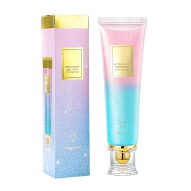 Imagem de Pasta de dente clareadora intensiva de niacinamida com cuidado suave e natural, remoção profunda de manchas, sabor de pêssego, creme dental clareador de niacinamida, melhora a saúde das gengivas