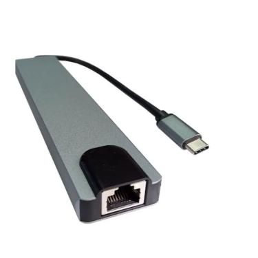 Imagem de Adaptador Tipo-c Thunderbolt 3.0 X Hdmi Usb Rj45 Gibits
