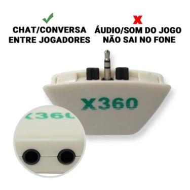 Imagem de Adaptador Conversor De Fone De Ouvido E Mic Para Xbox 360