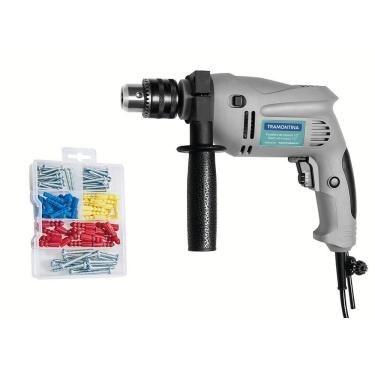 Imagem de Furadeira De Impacto 1-2" 500w Com Kit De Parafusos E Buchas 220v - Tramontina