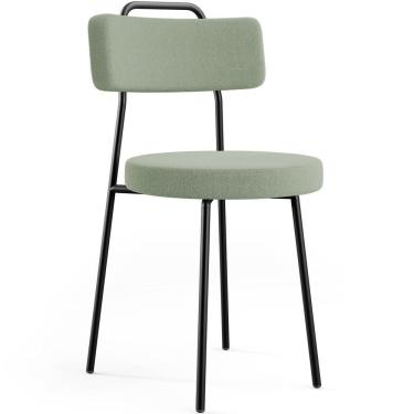 Imagem de Cadeira Decorativa Estofada Para Sala De Jantar Barcelona L02 Bouclê Oliva