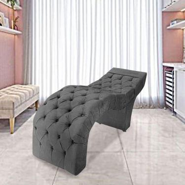 Imagem de Maca Estofada Estética Cílios Salão Spa Suede Hellen Cinza