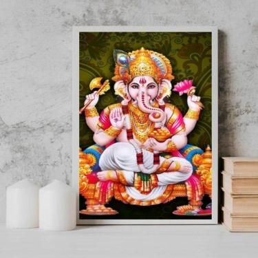 Imagem de Quadro Decorativo Lord Ganesha 33X24Cm Branca