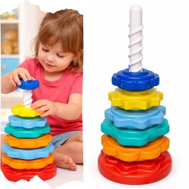 Imagem de Brinquedo Giro Magico Sensorial Educativo Colorido Engrenagem Criança 