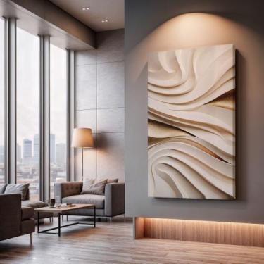 Imagem de Quadros Decorativos Ondas de Luz 90x60 Moderno Luxo Sala Quarto Escrit