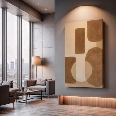 Imagem de Quadros Decorativos Geometria Orgânica 40x60 Moderno Luxo Sala Quarto 